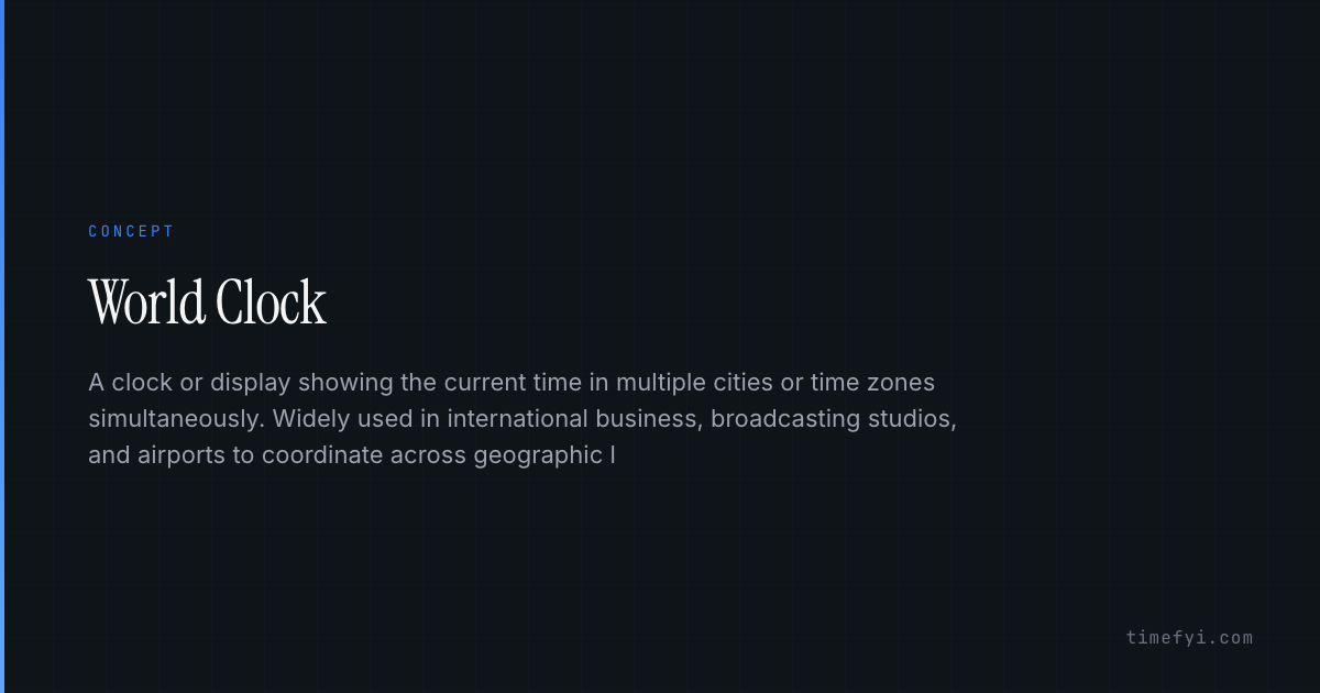 World Clock — Glossary — TimeFYI